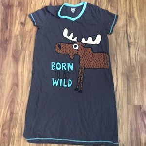 Moose pajama dress